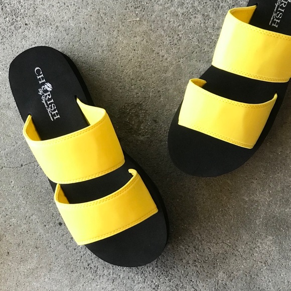 Cherish Neon Flip Flop Wedge Flatform Sandal 10 - Picture 6 of 8